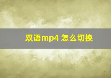 双语mp4 怎么切换